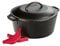 Lodge, L8DOL3HH41PLT, Cast Iron Dutch Oven with Handle Holders, 5-Quart, Black/Red