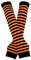 Punk Gothic Rock Lange Armstulpen Fingerlose Handschuhe, Schwarz / Orange, Einheitsgröße