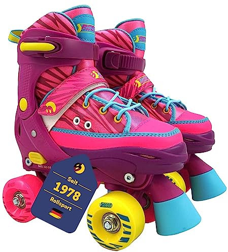 Best Sporting Rollschuhe Kinder Mädchen I Rollschuhe größenverstellbar 36-39 I robuste Inliner für Jugendliche mit Bremse I pink I Rollerskates Schuhe Kinder I Inliner mit 4 Rollen