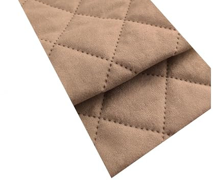 Microfaser Alkan Imitat Gesteppt Polsterstoff Möbelstoff Meterware Polsterstoff Wildleder 50x150cm (BEIGE 66)