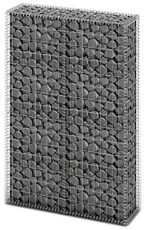 Tidyard Panier de Gabion avec Couvercle en Acier Galvanisé Grande Capacité de Charge 150 x 100 x 30 cm