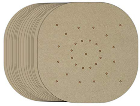 Air Fryer Pergamentpapier Liner 7.5 × 7.5 100Pcs Large Kompatibel mit XL Philips, NuWave Brio, OMORC, Cuisinart, COSORI, Cooks Essentials, Chef di Cucina, SARKI und mehr