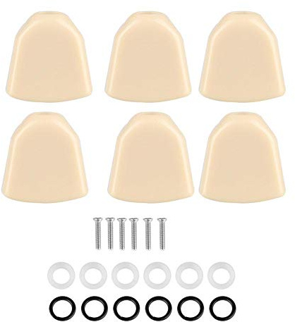 Gitarrensaiten-Stimmknöpfe, Stimmwirbel Mechaniken Acrylknöpfe für Gitarre 6 Teile/Satz(cremefarben) Gitarren Ersatzteile Leistungszubehör