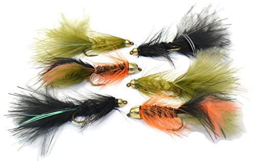 Region Fishing Woolly Bugger und Luftschlangen Sortimente, gebunden an Mustad Signature Fliegenhaken für Forelle und mehr