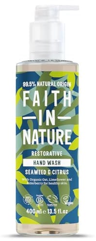 Faith In Nature Natural Seaweed and Citrus Liquid Hand Wash, Restorative, Vegan and Cruelty Free, No SLS or Parabens, 400 ml