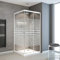 Schulte cabine de douche accès d’angle ajustable 75x75 à 90x90 x h.180 cm, blanc, portes coulissantes, extensible, largeur d'accès 30 à 49 cm, verre de sécurité 4 mm avec sérigraphie