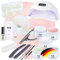ND24 NailDesign® Gelnägel Set - Nägel Selber Machen Starterset mit Shellac - All-in-One Nails Set mit Haftgel, Aufbaugel, Frenchgel, Versiegelungsgel, UV-Lampe - Polygel Starter Set für Anfänger
