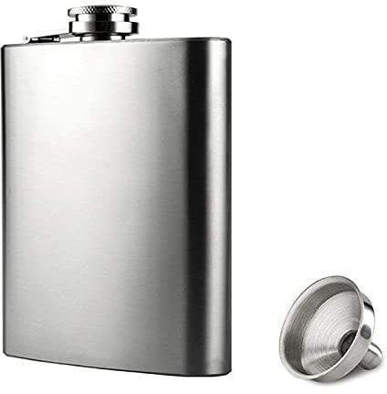Flasque Alcool avec Entonnoir, 4oz Flasque de Whisky en 304 Acier Inoxydable, Portable Flasque pour Alcool pour Hommes