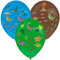 Amscan 9911769 - Latexballon-Set Dinosaurier, 3 Luftballons, 35,5 cm und Aufkleber zur Dekoration, Dinos, Kinder-Geburtstag, Geschenk, Motto-Party