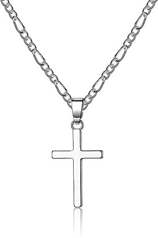 CERSLIMO Kreuz Kette Herren Damen, Kette mit Kreuz Silber Halskette Anhänger Kreuz für Mädchen Jungen Freund