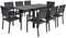 Salon de Jardin LAMPEDUSA Extensible en textilène Gris 8 Places - Aluminium Anthracite
