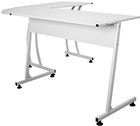 Gardenia Corner Weiß Eckschreibtisch Stahl, 112,5 x 147,5 x 74
