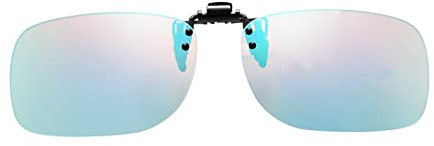 HODERDS Farbenblind Brille Clips Rot-Grün Blinde Farbe Schwach Brillengestell Brille Geeignet Für Männer Und Frauen Farbenblind Brille,Farbauflösung Verbessern(Size:13.6x4.1cm,Color:Schwarz)