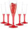WAF TUNDRA - Lot de 60 Verres FLUTE À CHAMPAGNE UTILISER & RÉ-UTILISER 100 ml. BPA-Free, Coupe Champagne en PLASTIQUE, Verre a Vin Plastique Reutilisable, Incassables, pour Mariages & Fêtes, (Rouge)