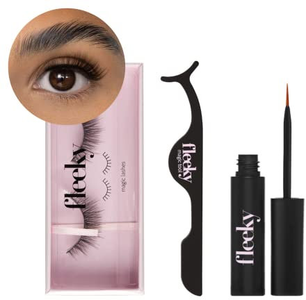 fleeky Magic Lashes - Vegane & tierversuchfreie fake Lashes für deinen perfekten Augenaufschlag on fleek, künstliche Wimpern zum Kleben aus Synthetikhaar (mit Lashhelper und Glue, Bunny)