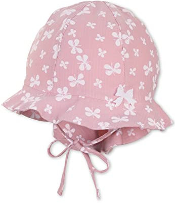 Sterntaler Baby Mädchen Hut Baby Sonnenhut Schmetterlinge - Baby Hut, Kopfbedeckung Baby - mit kleinen Schmetterlingen - zartrosa, 49