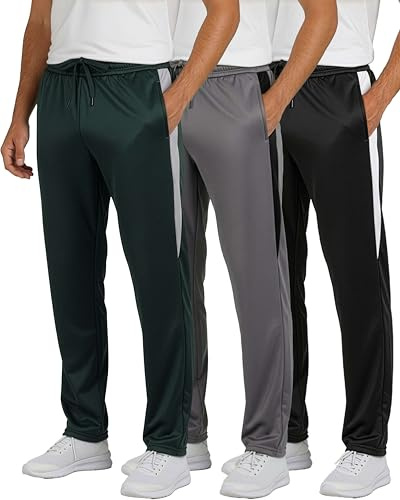 Real Essentials 3er-Pack: Herren Active Athletic Casual Tricot Sweatpants mit Taschen (erhältlich in Big & Tall), Set 1, 3XL
