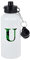 Yelolyio Bouteille d'eau isotherme en aluminium avec texture de football - Verte et noire - Lettre initiale U - Deux couvercles - Bouteille d'eau portable avec boucle de suspension - 590 ml