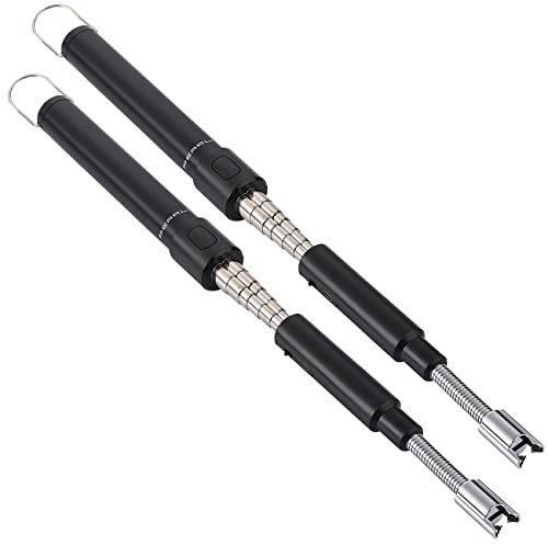 PEARL Kerzenanzünder: 2er-Set ausziehbare Teleskop-Akku-Feuerzeuge, USB-Ladefunktion, 80 cm (Stab-Feuerzeug, Elektronisches, Ewige Streichholz)