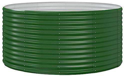 vidaXL Garden Raised Bed Green 140x140x68 cm Galvanised Steel