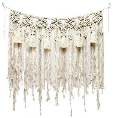 LXHELIVERY Wandteppiche Wandbehänge Handmade Woven Tapestry Cotton Rope Fringe Banner - Für Haus, Wohnzimmer, Schlafzimmer Oder Hochzeit, Wandteppich Hochzeit Dekoration, Dekorationen
