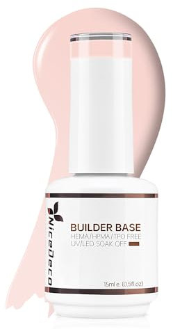 Nicedeco 8 in 1 Builder Base Strengthening Gel 15ml, UV/LED Clear Building Nail Gel in a Bottle,Gel Polish Nail Repair Nail Strengthen 012