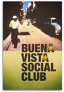 BLUDUG Buena-Vista-Social-Club-Film-Posterdruck, abstraktes Bauernhaus-Galerie, ästhetische Raumdekoration für Schlafzimmer, Badezimmer, ungerahmt, 60 x 90 cm