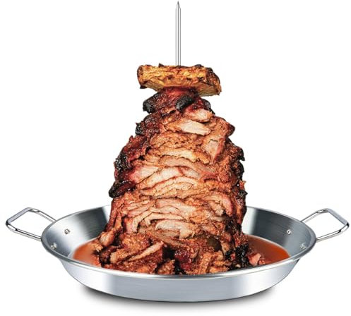 DOLAMOTY Vertikaler Spieß, großer Edelstahl-Spieß für Grill, brasilianischer Spießständer mit 3 abnehmbaren Spikes (20,3 cm/25,4 cm/30,5 cm), Tacos Pastor, Shawarma Kebabs Smoker Oven (LM-BXKRJ-13)