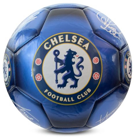 Hy-Pro Offiziell lizenzierter Chelsea FC Classic Signature Fußball, Metallic, Größe 5, Blau, Training, Match, Merchandise, Sammlerstück für Kinder und Erwachsene