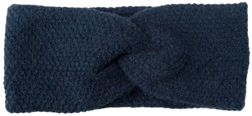 styleBREAKER Damen Strick Stirnband mit Reiskorn Strickmuster und Twist Knoten, warmes Winter Haarband, Headband 04026064, Farbe:Dunkelblau