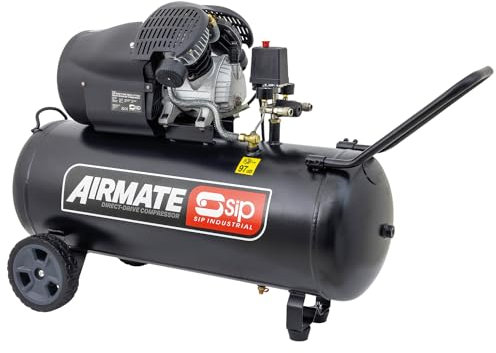 SIP Airmate V-Twin Air Compressor Oil-Lubricated Direct Drive, 230V 100L 3hp 2.2kW 145psi 14CFM