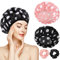 2 Sets Large Shower Caps for Women, Waterproof Shower Cap Double Layers Bath Caps for Women Long Thick Hair