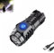 Mini-Taschenlampe mit dreiäugigem Monster, Three-Eyed Monster Mini Flash Super Power Flashlight, Mini LED Taschenlampe, Taschenlampe LED Aufladbar, Wasserdicht Taktische Handlampe mit 5 Modi (Schwarz)