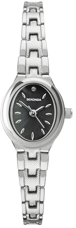 Sekonda Megan Damen-Armbanduhr, oval, klassisch, analog, mit Perlmutt-Zifferblatt, 21 mm