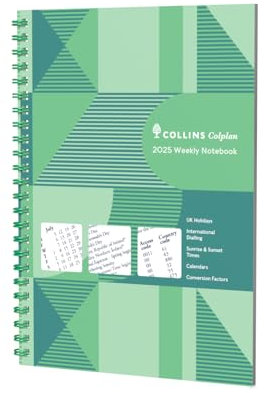 Collins Colplan Wochenplaner 2025 - A5 Wochennotizbuch - Grün - (61-25) - Wochenplaner mit Spiralbindung mit Notizseiten