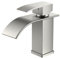 FORIOUS Wasserhahn Bad,Wasserfall Waschtischarmatur Einhandmischer Armatur Waschbecken mit Auslauf Höhe 80 MM,Wassersparend, Energiesparend,Brushed Nickel