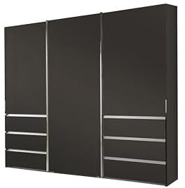 WIEMANN Schwebetürenschrank Kleiderschrank Schlafzimmerschrank 300cm breit, mit Schubladen, Havanna Dekor, Höhe 217cm, Malibu