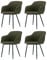Goeurvant Esszimmerstühle 4er Set mit Armlehne, Küchenstuhl Sessel Polsterstuhl Wohnzimmerstuhl Metallbeine Sitzfläche aus Polyester für Esszimmer, Wohnzimmer, Schlafzimmer, Gras-Grün