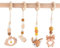 Afenau 4 Stück Spielbogen Baby Holz, Anhänger Spielbogen Baby, Babyschale Anhänger Holz, Anhänger Baby Gym für Autositze, Kinderwagen und Autositzspielzeug (Braun)