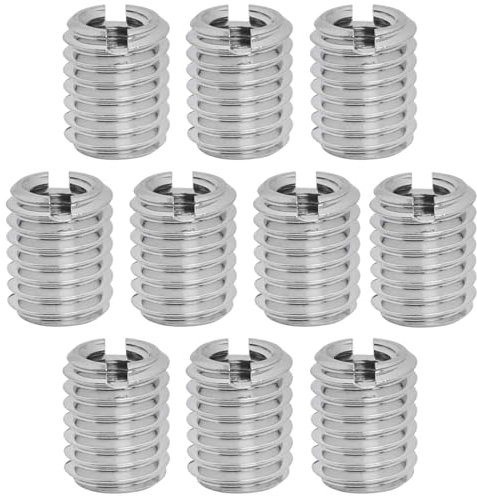 WeddHuis 10 Pièces Douilles Filetées en Acier Inoxydable Auto-taraudeuses pour Projets de Meubles Réparation Ordinateurs Moulages (M8 à M6, Intérieur M6 * 1,0 Extérieur M8 * 1,25)