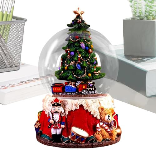 lanliflying Boule à neige musicale Casse-noisette, boule à neige musicale Casse-noisette, boule à neige musicale à paillettes, décoration de Noël festive pour Noël