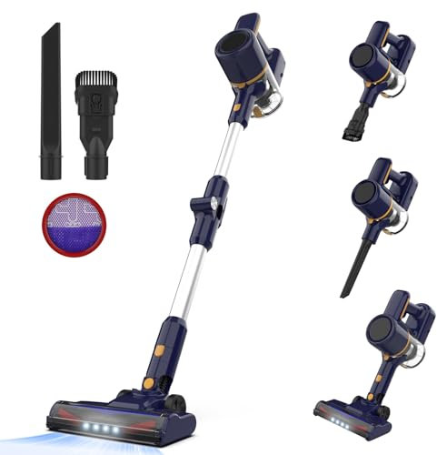 Vastorm Kabelloser Staubsauger, elektrischer Besen, 20.000 Pa, Autonomie 40 Min, LED-Licht, Fußböden, Teppich, Tierhaare