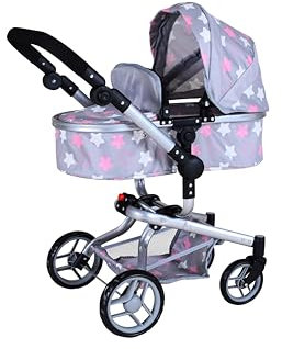 Knorrtoys 90944 - Puppenwagen Boonk - Star Grey pink