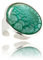 Klassisch Glanz Runde Groß Statement Ringe Einstellbar für Damen (Stil 20 - Blau Türkis Silber)