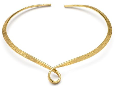 VLNET | Vestopazzo starre Twist-Halskette | recyceltes Messing | verstellbares offenes Modell | Nickelgeprüft | Handwerkskunst