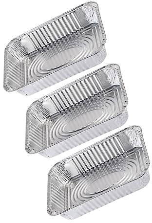 TOPPERFUN 3 Stück Aluminiumfolie Grillpfanne Mit Deckel Hitzebeständiger Lebensmittelbehälter BBQ Tropfpfanne 4900 Ml Für Grillen Picknick Und Party