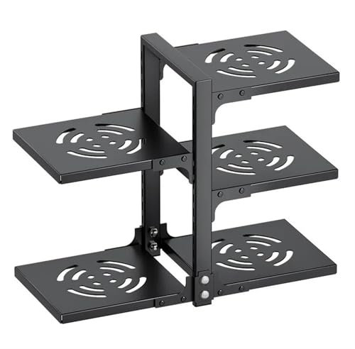 SynapSYA Organiseur de casseroles Organisateur de casseroles à 5 Niveaux for sous-Armoire, Rangement réglable antirouille for Grandes marmites, poêles en Fonte, ustensiles de Cuisine Lourds