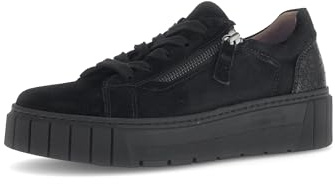 Gabor Damen Low-Top Sneaker, Frauen Halbschuhe,Komfortable Mehrweite (H),sportlich,straßenschuhe,Strassenschuhe,schwarz,39 EU / 6 UK