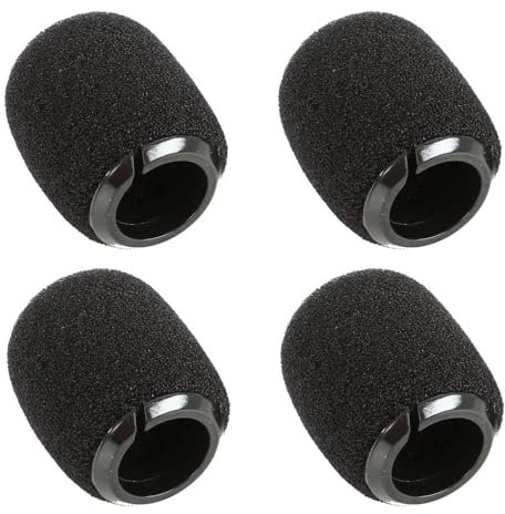 Generic Replacement RK183WS Snap-fit Windscreen Foam Cover for Shure BETA 98H/C Miniature Instrument Microphone, Black, 4 Pack