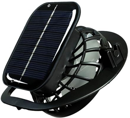 Iouyjiu Solar-Ventilator, für den Außenbereich, Mini-Lüfter, elektrisch, Kühlgerät, kompakt, für Wandern, Camping, Zubehör für warmes Wetter
